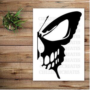 *2 for $20* Skull Butterfly Vinyl decal sticker Handcrafted